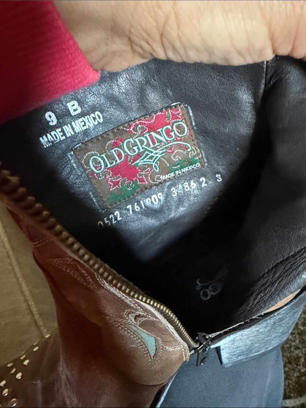 Old Gringo Brown Leather Western Ankle Boots with Colorful Inlay - Picture 13 of 13